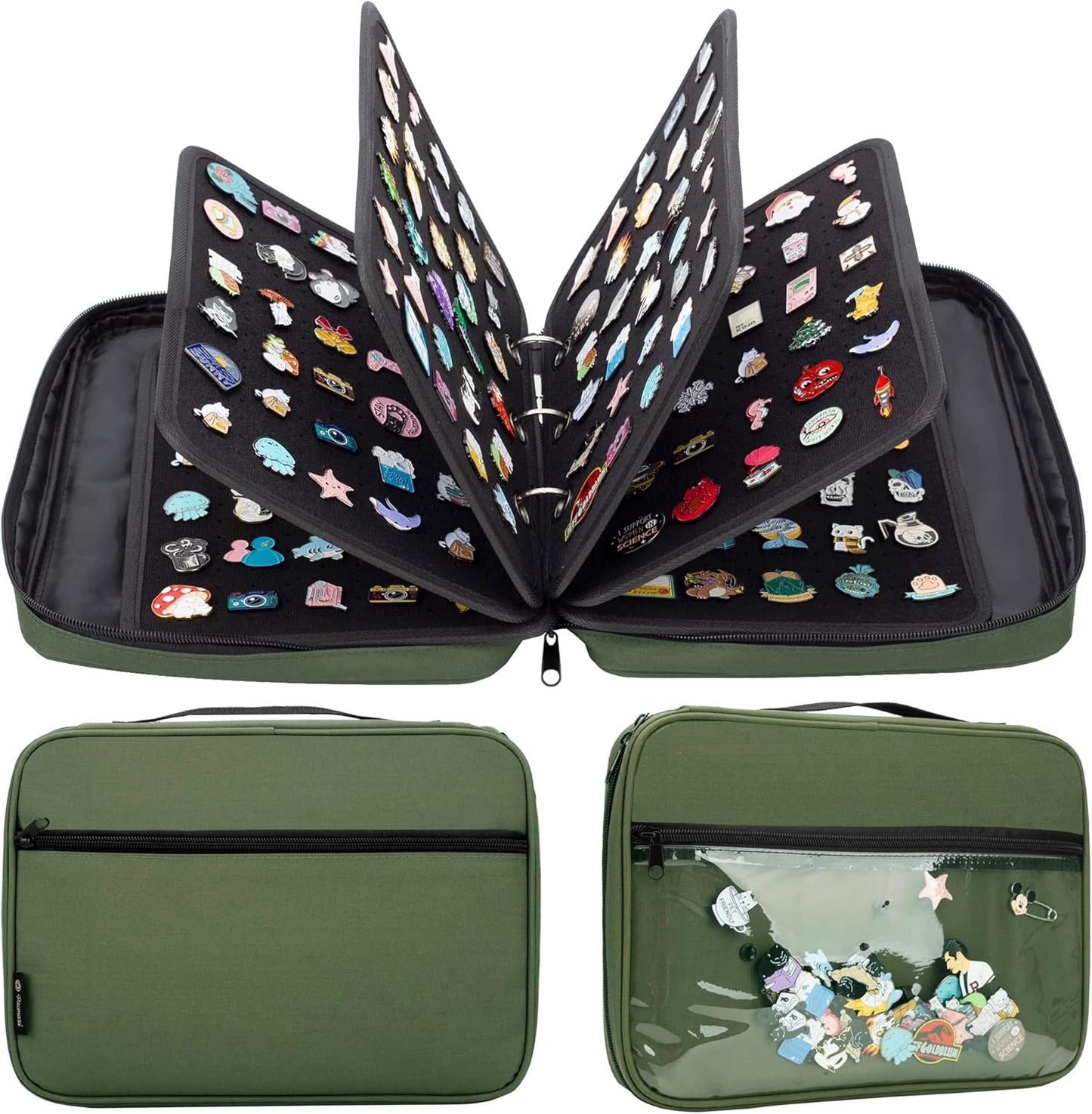 Enamel Pin Display Pages Pin Carrying Case, Pins Collection Storage Organizer Case, Travel Brooch Pin Display Bag (Pins Not Included)