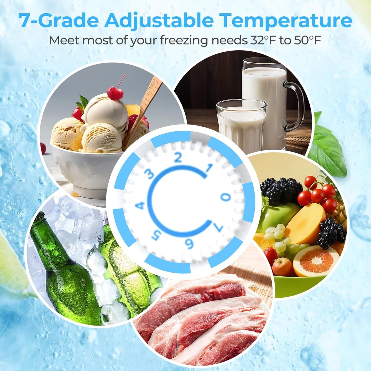 Antarctic Star 2.56 Cu.Ft. Mini Fridge with Freezer, Small Refrigerators with Adjustable Thermostat, Low Noise, Energy Saving, Compact Refrigerators for College Dorm, Office, Bedroom, Apartment, White