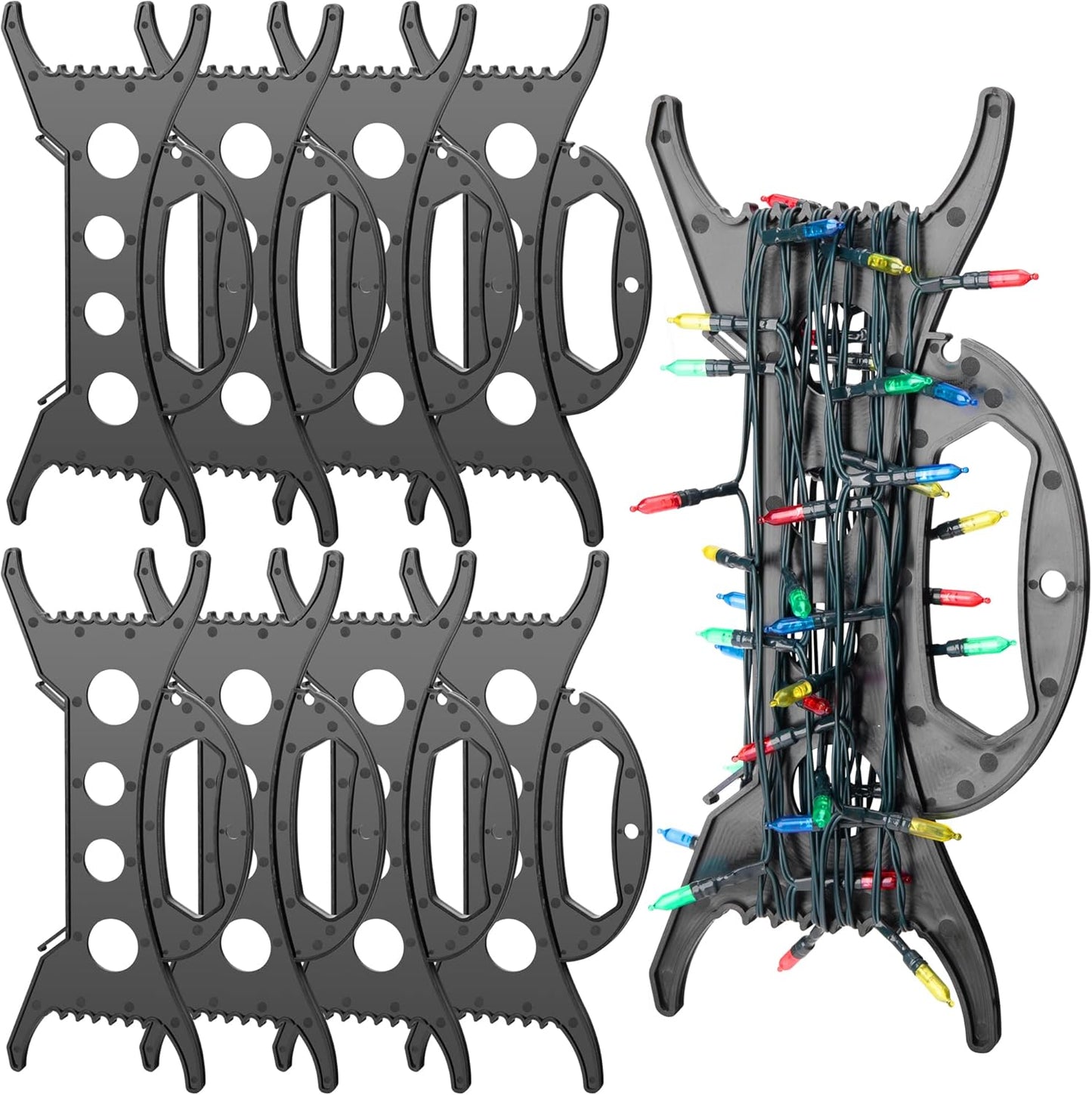 codree 8 PCS All Purpose Light Storage Holder-11.8Inch Christmas Light Cord Wind Up Storage Organizer-Holiday Light Storage for Tree Lights Extension Cord Garland