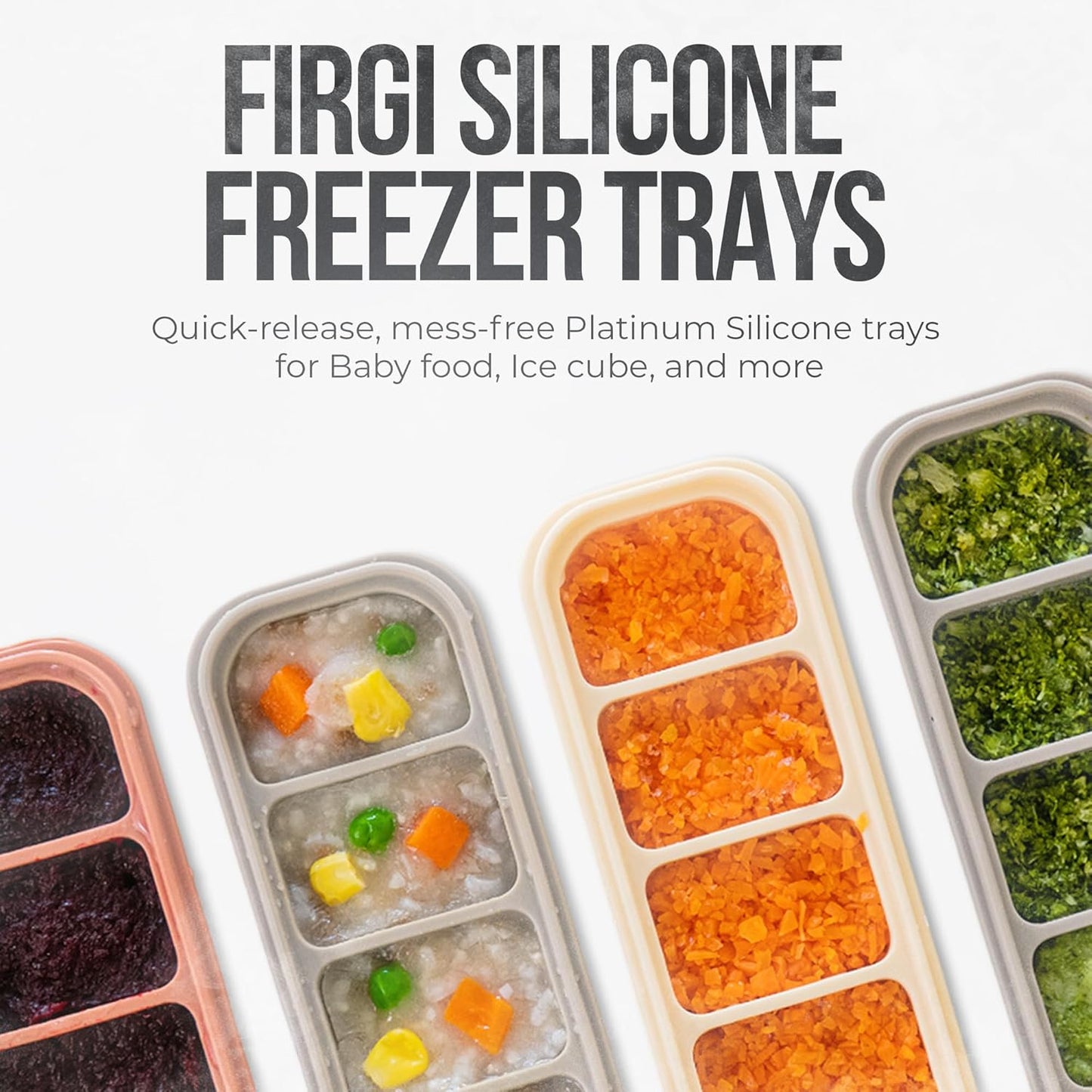 Silicone Ice Cube Freezer Tray with Lid, 100% Food-Grade Platinum Silicone,Leak Resistance & Dishwasher Safe for Baby Food Prep,Breast Milk,Purees, Korean Made (Indie Pink 2-Pack 1 oz/6 ct)