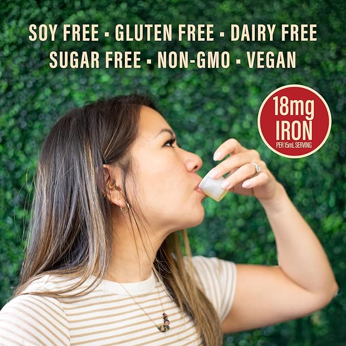 Liquid Iron Supplement for Women Vegan Iron Fast Absorbing Immune Support & Women’s Health Ferrous Bisglycinate Chelate Healthy Blood & Red Cells Stomach-Friendly High Potency 15.2 fl oz Mixed Berry