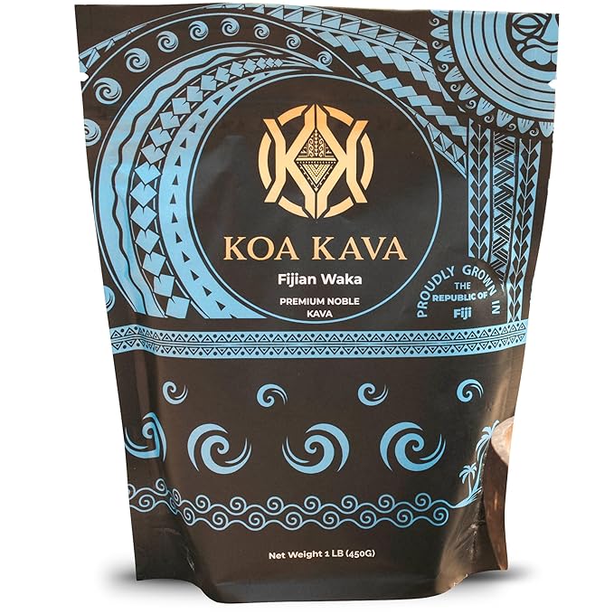 Koa Kava Fiji Kava Powder- Premium Noble Waka Kava Tea made from Lateral Kava Root in Savusavu, Fiji. 1 LB, 16 Ounce
