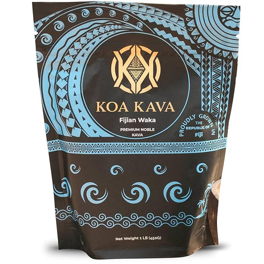 Koa Kava Fiji Kava Powder- Premium Noble Waka Kava Tea made from Lateral Kava Root in Savusavu, Fiji. 1 LB, 16 Ounce