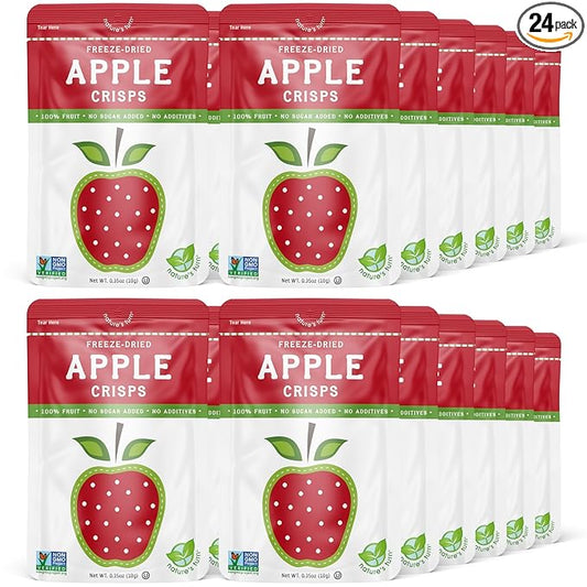 Nature’s Turn Freeze-Dried Fruit Snacks, Apple Crisps, Pack of 24 (0.35 oz Each)
