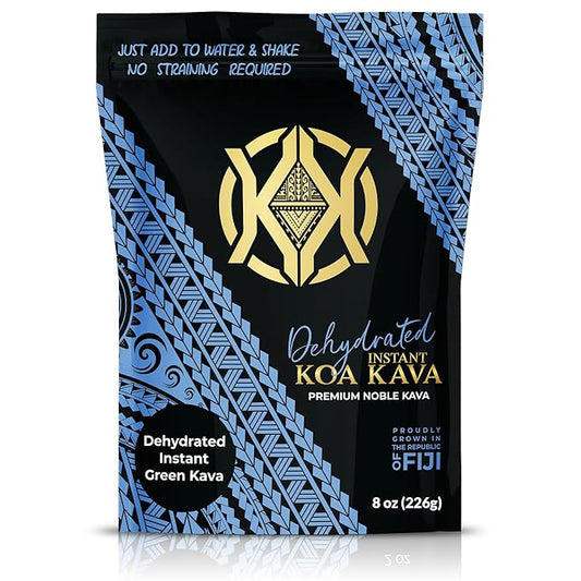 Dehydrated Instant Kava - 100% Dehydrated Instant Green Fijian Kava Root Powder, 8 oz (226g) Bag