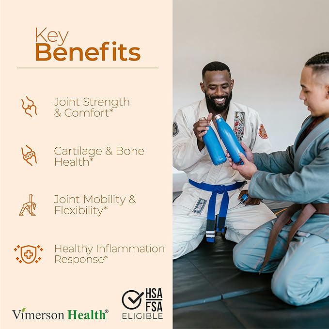 Glucosamine with Hyaluronic Acid, Black Pepper, MSM & Boswellia - 5-in-One Joint Support Supplement. Antioxidant & Inflammatory Support - Joint Health, Flexibility and Comfort. FSA Eligible 60 Caps