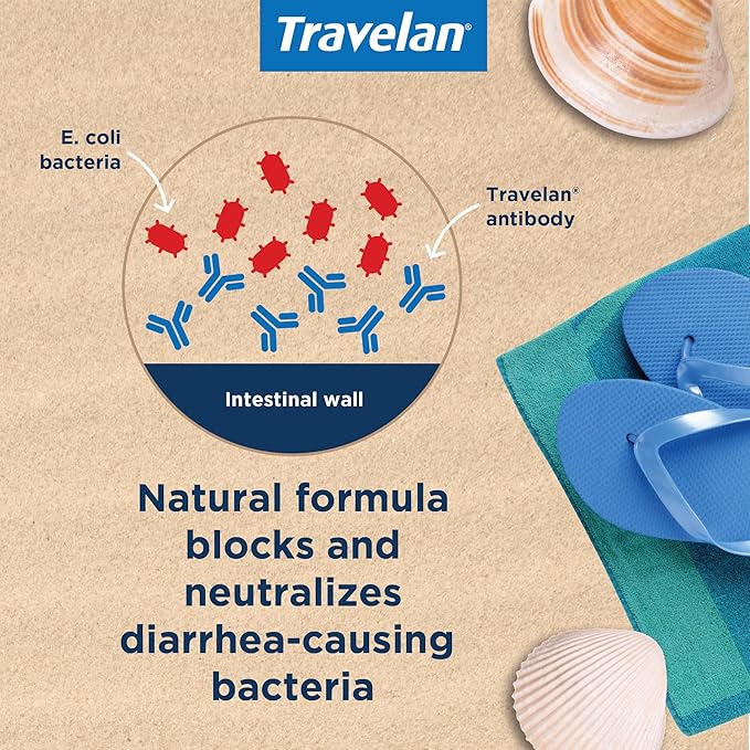 Anti Diarrhea Pills Help Prevent Traveler’s Diarrhea Before It Starts, Clinically Proven, Travel Essentials, Drug-Free Colostrum, Natural Digestive and Immune Support Supplement, 60 Count