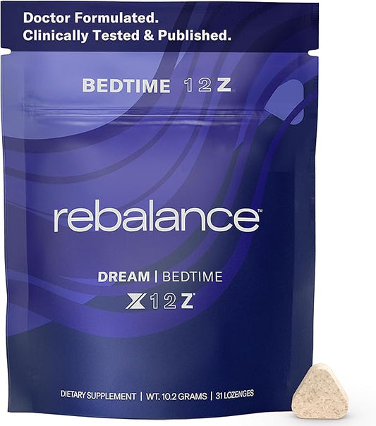 Rebalance Dream – Sleep Mints for Restful Nights – Natural Melatonin Lozenges to Help Calm for a Deep Sleep – Sugar-Free, 31 Count (1 Month Supply)