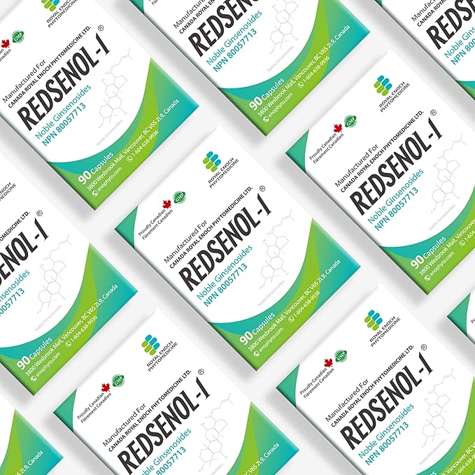 REDSENOL-1 Plus Highly Concentrated Ginseng Extract - Proprietary Formula with 16 Rare Ginsenosides (Rg3, Rg5, Rh2 Supplement)-More Potent Than Traditional Red Ginseng Supplement-90 Capsules