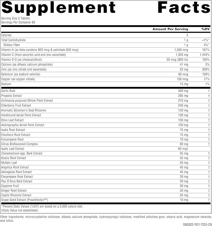 Source Naturals Wellness Formula Bio-Aligned Vitamins & Herbal Defense - Immune System Support Supplement & Immunity Booster* - 180 Tablets