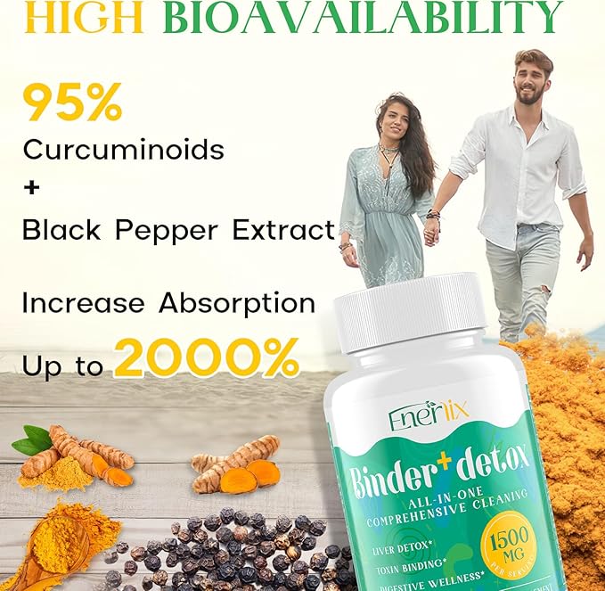 15-in-1 Detox Binder, Activated Charcoal, Zeolite & Bentonite Clay, Chlorella, 1500 MG Detox Supplement Maximum Absorbent, Liver Gut Digestive Detox Cleanse, 90 Vegan Capsules