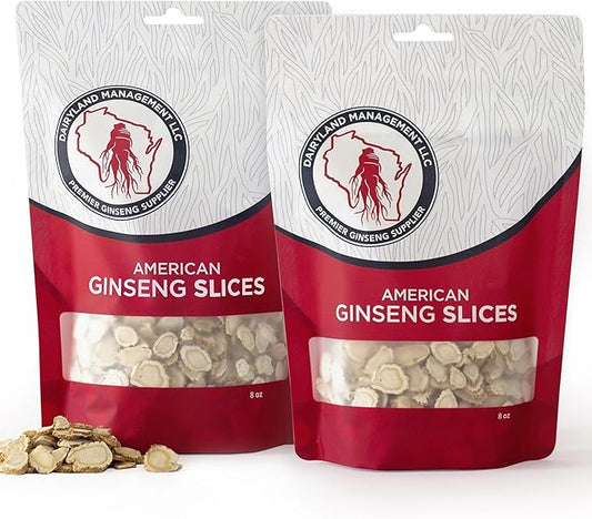 Dairyland American Ginseng Slices - 16 oz Pack Wisconsin Ginseng Slices – Certified Something Special from Wisconsin - Non-GMO, Gluten Free Sliced Root - Herbal Supplement in Soup, Tea, Congee