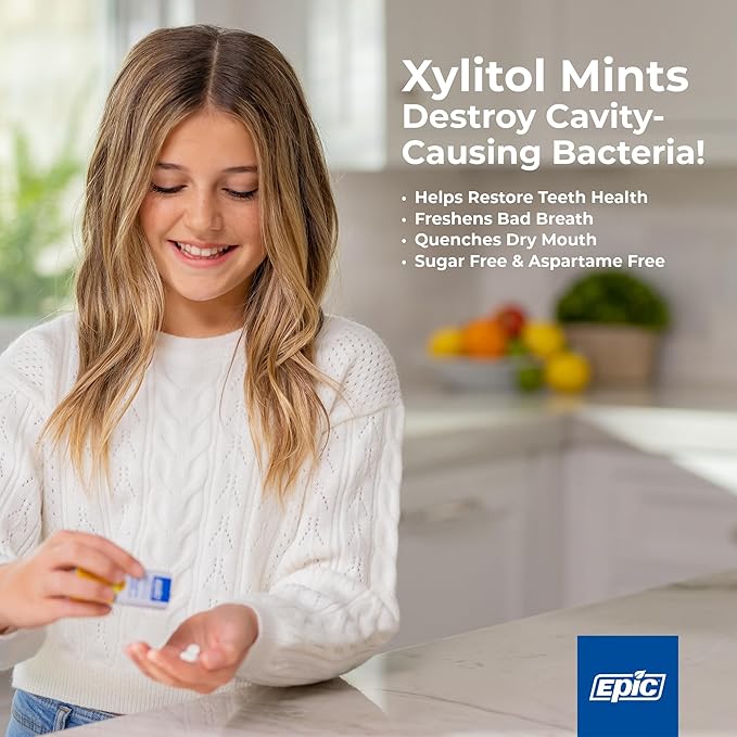 Epic 100% Xylitol Mints - Aspartame Free, Sugar Free - Fresh Fruit Flavored Mints, 180 Pieces (Pack of 1)