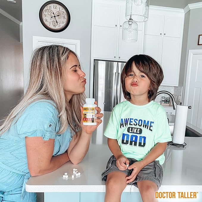 Doctor Taller Kids - Support Bone Strength with Multivitamins, Multiminerals, Calcium Bone Health Formula for Kids Ages 2 to 9 - Grape Flavor - Helps Children Grow Stronger - 6 Pack | 9 Months Supply