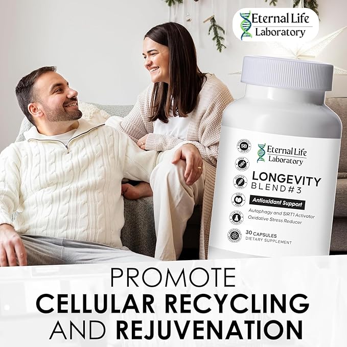 Longevity Blend #3 - Resveratrol 98% with Fisetin Pterostilbene Spermidine, Anti Aging, Oxidative Stress Reducer, Antioxidant Supplement, AMPK Activator