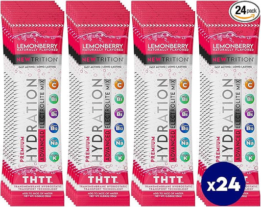 Hydration Powder, Electrolyte Powder Packets, Naturally Flavored Hydrating Packets for Water, Fast Acting Hydrate Electrolytes with Vitamins C & D