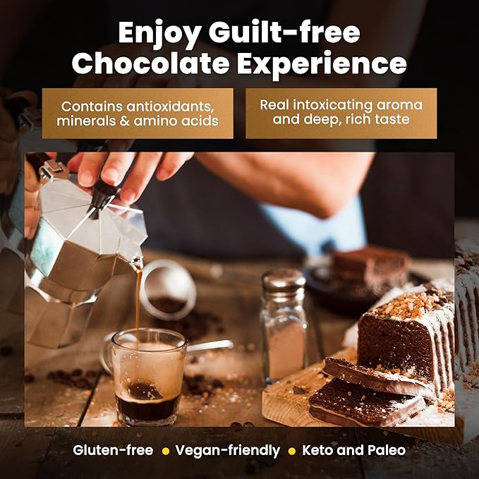 GoldCoast 100% Natural Cacao Powder, Gently Processed from raw Ghanaian Cacao Beans, High in Flavanols & Unsweetened, No Additives & Non-GMO, Rich Flavor, 14 Oz