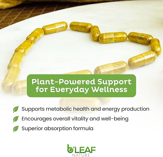 B’Leaf Nature Berberine Phytosome, 120 Capsules – 1100mg Berberine Supplement for Metabolic and Cardiovascular Support – Vegan, Gluten-Free, Non-GMO Berberine Phytosome Capsules for Immune Wellness