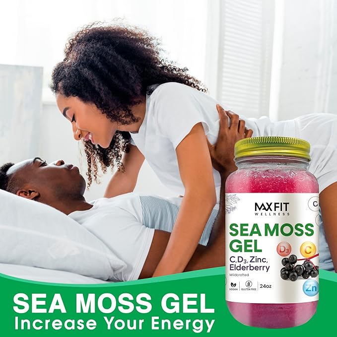 Sea Moss Gel Elderberry Vitamins 24oz Wildсrafted Gold Sea Moss Gel from Saint Lucia | 92 Vitamins and Minerals | Pure Raw+Non-GMO