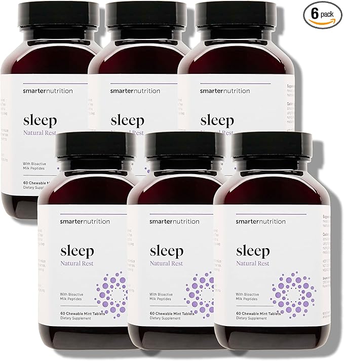 Smarter Nutrition Smarter Sleep Melatonin Dissolvable Tablets 4.5mg + Natural Clinically Proven Lactium® - Sleep & Stress Support - Mint Flavor Melatonin Tablets - Non-GMO-360 Count[180-Day Supply]