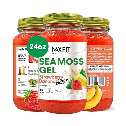 Sea Moss Gel Raw (24 Flavors) 24oz Wildсrafted Gold Sea Moss Gel from Saint Lucia | 92 Vitamins and Minerals | Pure Raw+Non-GMO | Vegan Superfood