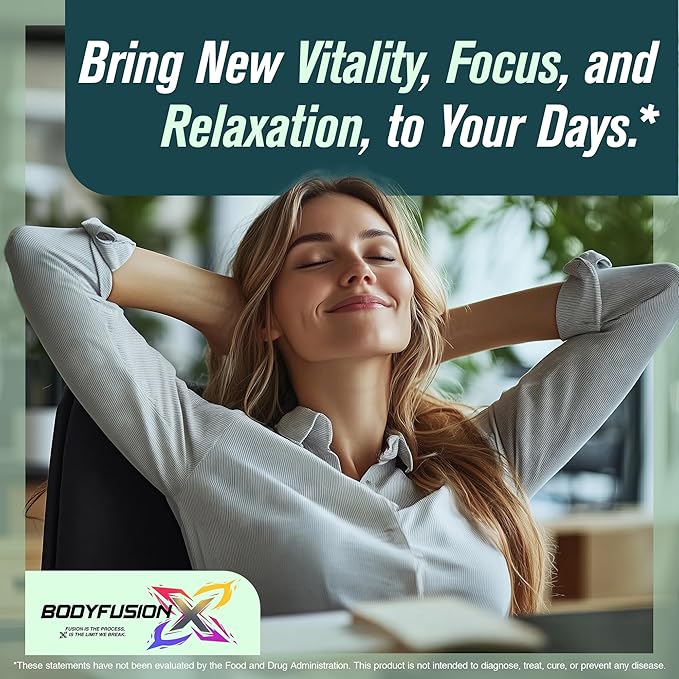 BodyFusion X Sleep Support - Premium Sleep Supplement with Ashwagandha KSM-66, Vitamin B5, L Theanine, & Lemon Balm - Promotes Deep Sleep, Mood Balance, Recovery, & Relaxation - 60 Vegan Capsules