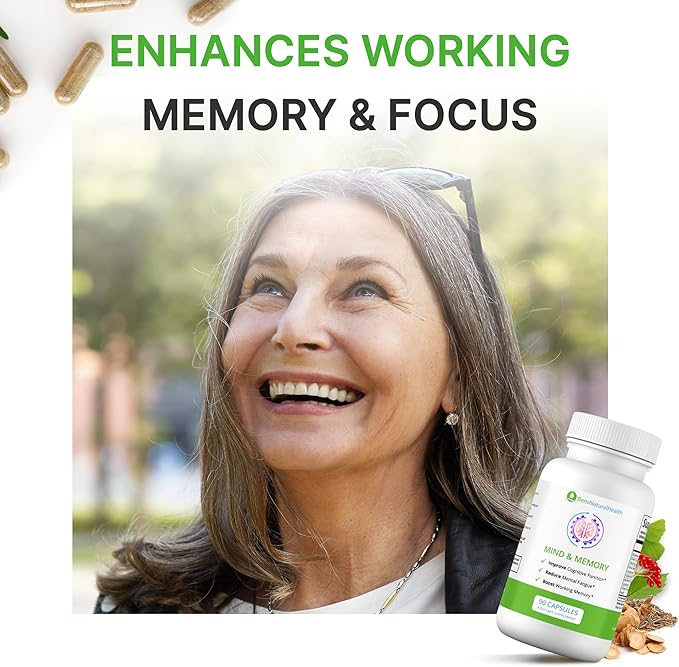 Ben's Natural Health Mind and Memory - Memory Supplement for Brain Health - Nootropic Brain Supplement for Men and Women - Ginkgo Biloba Green Tea Supplement for Focus and Memory (Pack of 6)