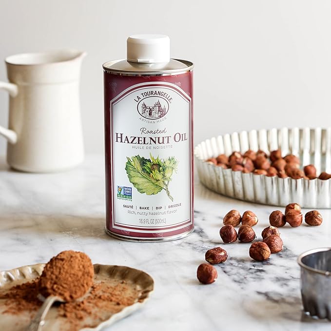 La Tourangelle, Roasted Hazelnut Oil, High-Oleic Oil Great for Baking, Stir-Frying, and Vinaigrettes, 8.45 fl oz