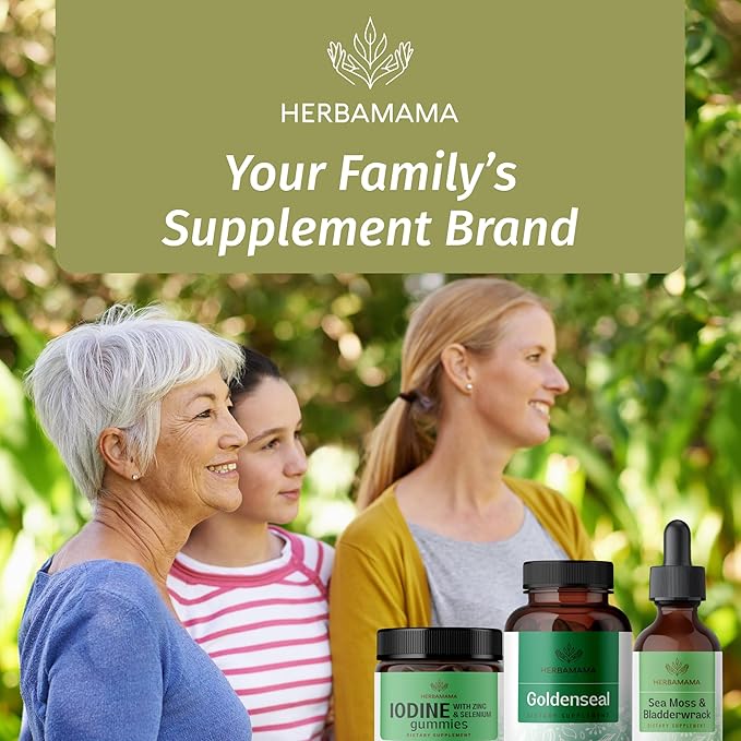 HERBAMAMA Goldenseal Root Capsules 700mg - Respiratory System & Immune Support with Goldenseal Powder Supplement - Vegan, Non-GMO