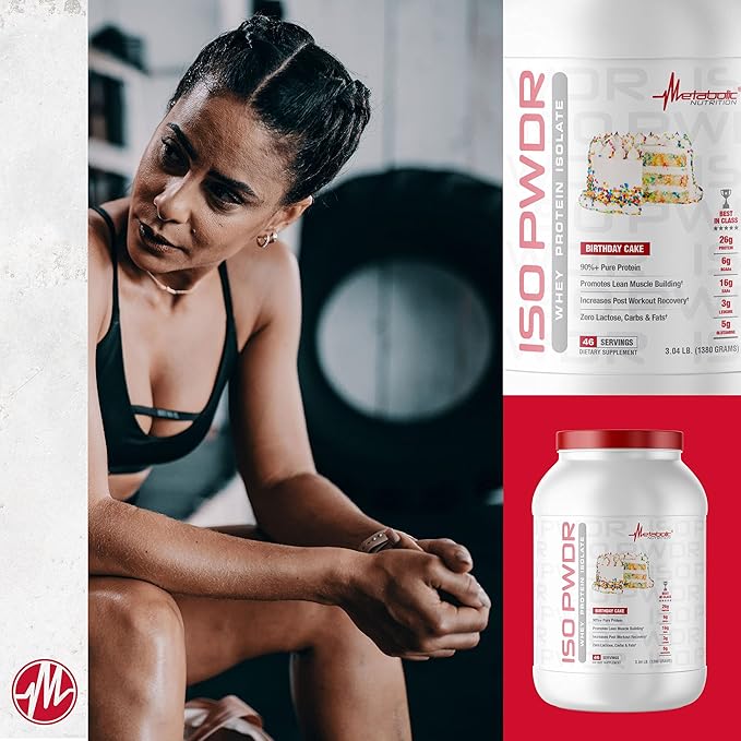 Metabolic Nutrition Whey Protein Isolate ISO PWDR Strawberry Cream, 3.04lb, 23 Servings, 26g Protein, Fast Digesting, Zero Carbs, Delicious Flavor, Very Low Carbs & Fat, Zero Lactose