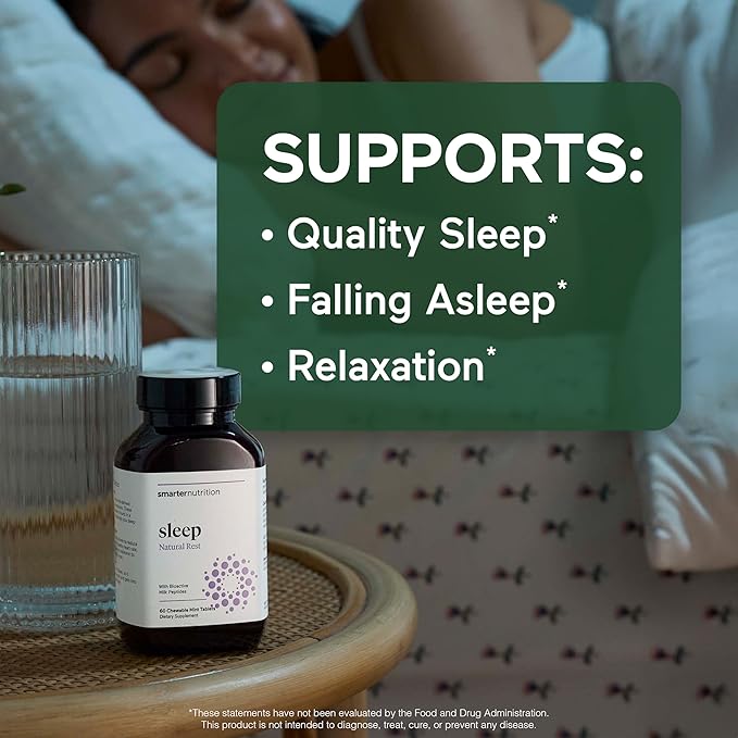 SMARTERNUTRITION Smarter Sleep Melatonin Dissolvable Tablets 4.5 mg + Natural Clinically Proven Lactium® for Sleep & Stress Support - Mint Flavor Melatonin Tablets - Non-GMO-60 Count[30-Day Supply]
