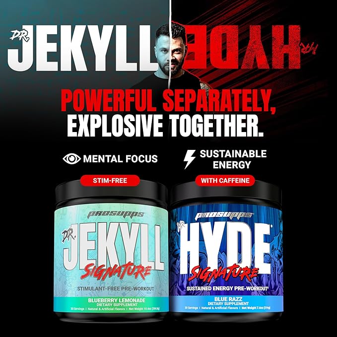 PROSUPPS Dr. Jekyll Signature Pre Workout Powder with Creatine - Stim-Free Preworkout Supports Muscle Volume & Endurance - Caffeine-Free Gym & Fitness Supplements (Orange, 30 Servings)