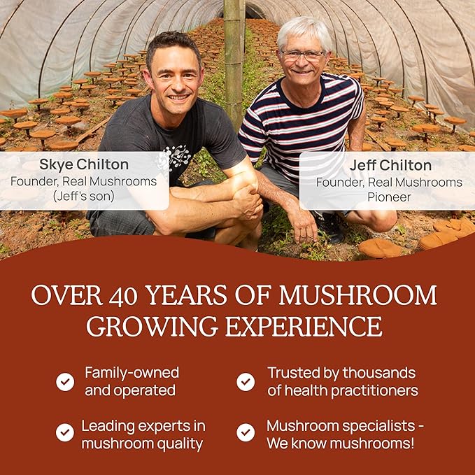 Real Mushrooms Reishi Mushroom Powder - Handpicked Organic Mushroom Extracts - Red Reishi for Tranquil Daily Wellness with Verified Beta Glucans Vegan, Non-GMO, No Grain Fillers, 45 Servings