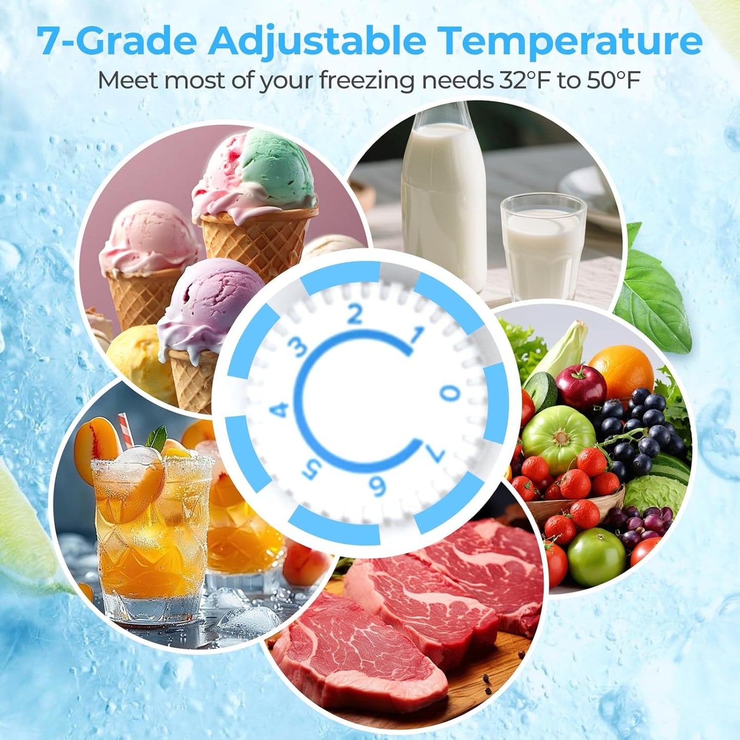 Antarctic Star 3.2 Cu.Ft. Mini Fridge with Freezer, Small Refrigerators with Adjustable Thermostat, Low Noise, Energy Saving, Compact Refrigerators for College Dorm, Office, Bedroom, Apartment, White