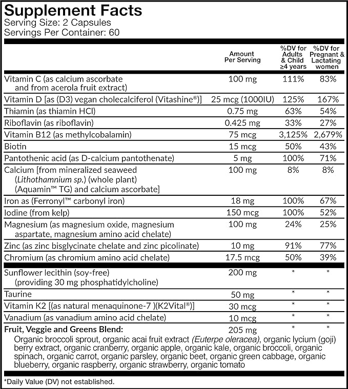 Dr Fuhrman Prenatal Vitamins For Women | Doctor-Formulated Prenatal Vitamins | Natural Folate, B12, Choline & Iodine for Pregnancy Support, Brain & Immune Health | No Synthetic Folic Acid | 120 Cap