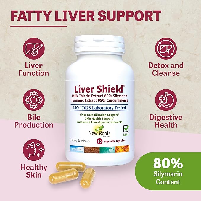 NEW ROOTS HERBAL Liver Cleanse Detox Supplement with Herbal Blend with Artichoke, Milk Thistle, Dandelion Roots, Turmeric Curcumin, Fatty Liver Support (90 Capsules)