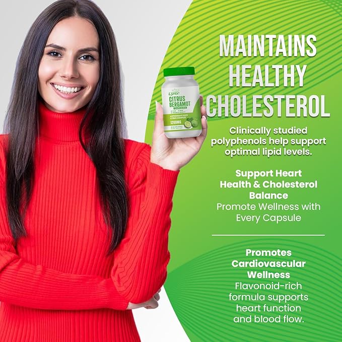 Citrus Bergamot Capsules 1200mg – Heart & Cholesterol Support Supplement – 120 Capsules, 60-Day Supply – Antioxidant Flavonoids & Polyphenols – Non-GMO, Natural, Cardiovascular Health for Men & Women