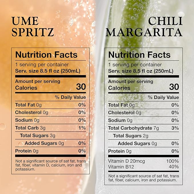 Aplós Canned Variety Pack of Non-Alcoholic Cocktails, Formulated with Adaptogens and Botanicals, Low Calorie, No Added Sugar Beverage (8 Pack, Ume Spritz & Chili Margarita)