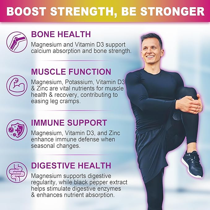 Sugar-Free Magnesium Gummies 400mg | 5-in-1 Complex Magnesium: Glycinate, Citrate, Malate, Chloride & Taurate | with Ashwagandha, Vitamin D3 & Zinc | Muscle, Mood & Energy Support | Vegan, 2-Pack