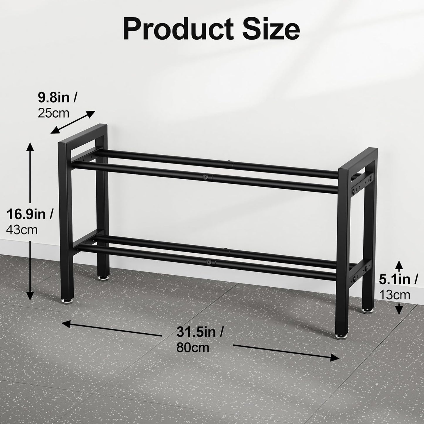 Dumbbell Rack Weight Stand Holder 2-Tier 31 IN Adjustable Weight Rack For Home Gym (Rack Only)