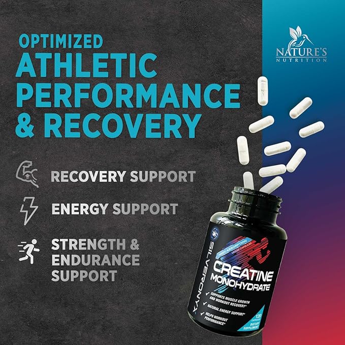 Creatine Monohydrate Capsules 3000mg - Micronized Creatine Nutritional Supplement - Lean Muscle Growth, Workout Performance, Energy & Endurance Support - 750mg per High Absorption Capsule - 120 Count