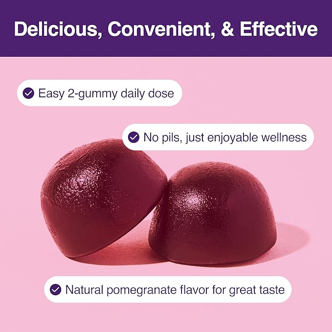 Beet Root Gummies - Nitric Oxide Supplements for Men & Women, Supports Healthy Blood Circulation - Non-GMO, Gluten-Free Beetroot Supplement - Pomegranate Flavor - 60 Gummies
