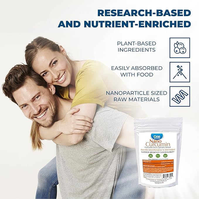 Nano Curcumin Powder 16 oz (454 Servings), Pure Turmeric Extract, Maximum Absorption for Enhanced Curcumin Benefits, Non-GMO, Vegan, Gluten-Free.