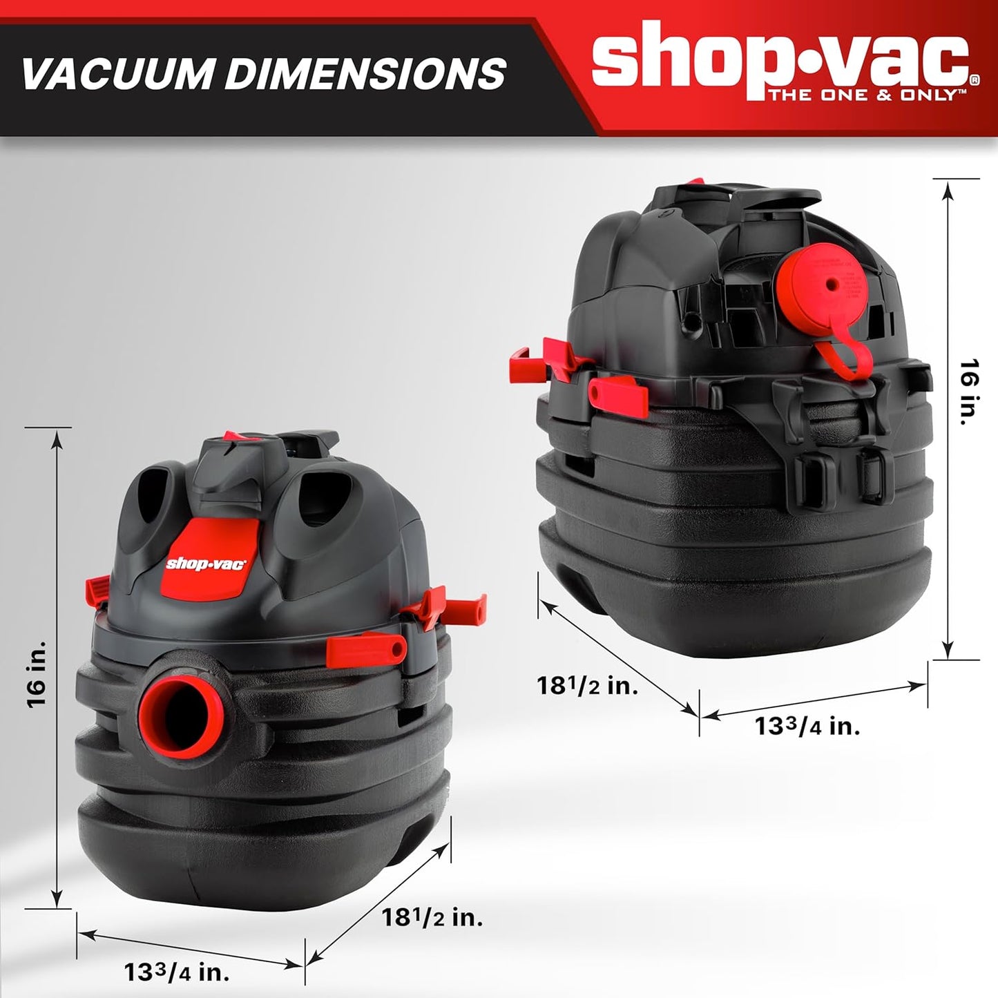 Shop-Vac 5 Gallon 6.0 Peak HP Portable Wet/Dry Vacuum, 1-1/2 Inch Diameter x 8 Foot Hose, 20 Foot Cord, Ideal for Jobsite, Garage, Workshop & Home