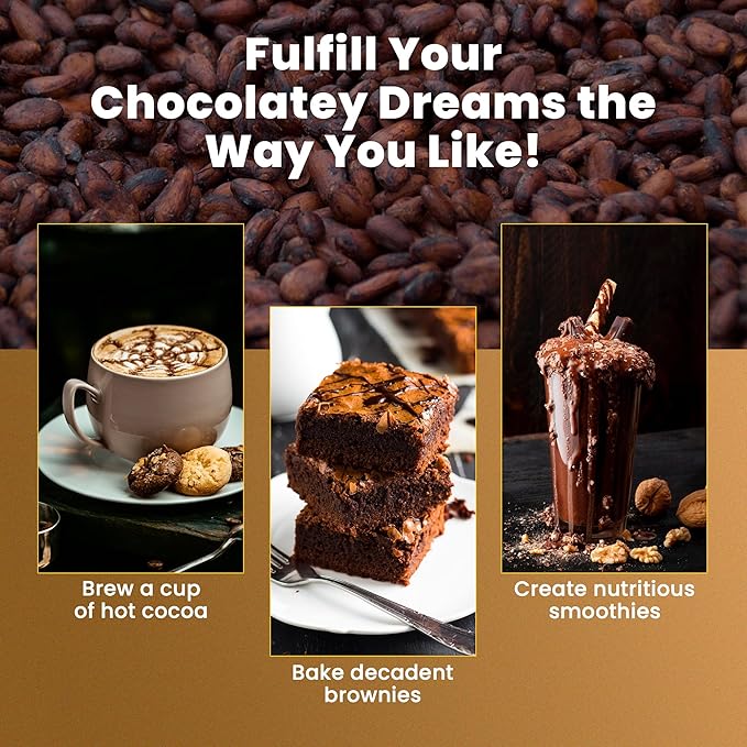 GoldCoast 100% Natural Cacao Powder, Gently Processed from raw Ghanaian Cacao Beans, High in Flavanols & Unsweetened, No Additives & Non-GMO, Rich Flavor, 14 Oz