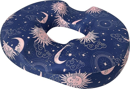 Donut Center Hole Hemorrhoid Pillow Memory Foam Hemorrhoids Seat Cushion for Tailbone or Coccyx Pain Relief Home Office Desk Chair Car Seat Cushions for Women Postpartum Pregnancy (Blue)