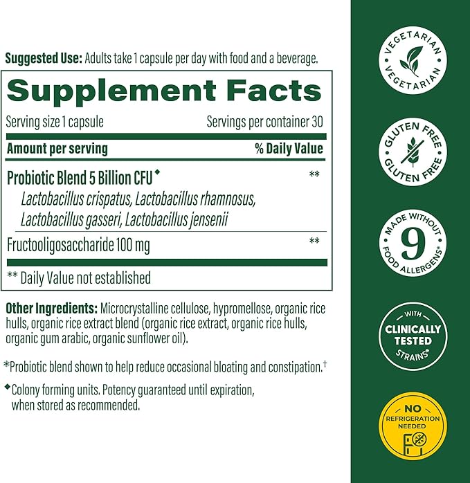 MegaFood Womens Probiotic + Prebiotic - Gluten-Free Prebiotics and Probiotics for Women, Supports Digestive Health & Regularity, Vaginal Probiotics for Healthy pH Levels, Vegetarian - 30 Capsules