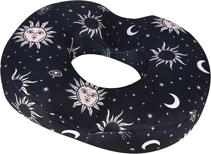 Hemorrhoid Pillows for Sitting Donut Gel Ergonomic Sun Moon Seat Cushion for Long Sitting Tailbone Pain After Surgery Relief Office Chair Pillow for Butt Cute Coccyx Car Drivers Postpartum Pregnancy