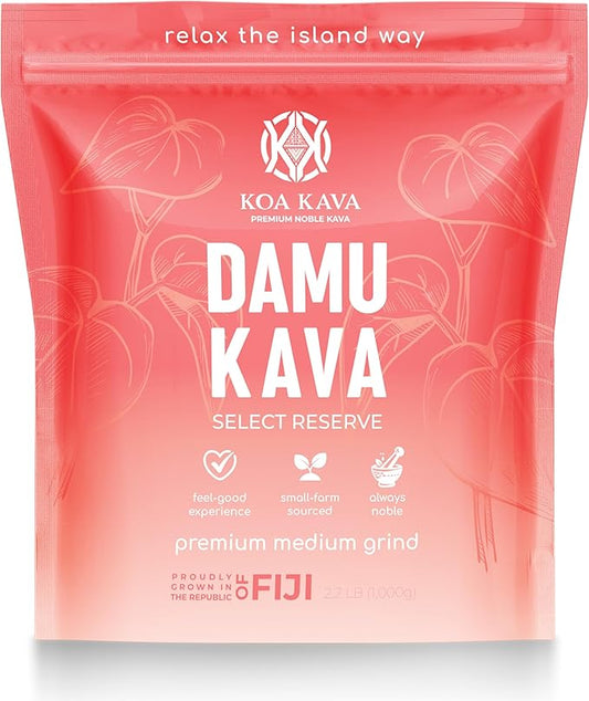 Damu Koa Kava Kava Powder – Premium Fijian Damu Noble Root, Strong, Heady Relaxation (2.2 LB (1KG))