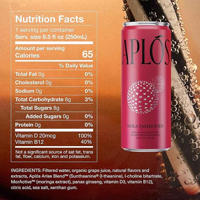 Aplós Canned Variety Pack of Non-Alcoholic Cocktails, Formulated with Adaptogens and Nootropics, Low Calorie, No Added Sugar Beverage (8.5 fl oz. 16-pack)